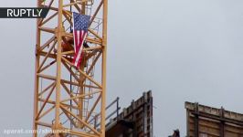 Activist chains himself to crane protesting Trumps Cuba policy reversal