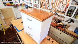 DIY Dresser  Nightstand w White Base and Stained Fir Top