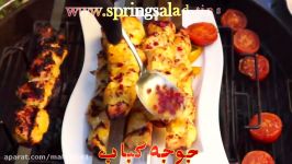 جوجه کباب  روش کبابی پرمزه کردن جوجه کباب  Marinate Grilled Chicken Skewers