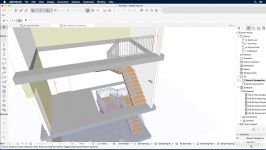 آموزش Archicad نحوه کار نرده راه پله آرشیکد