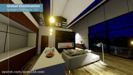 آموزش افکت Global Illumination Spotlights در لومیون