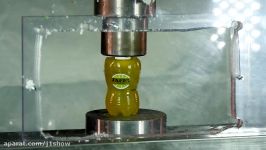 SUPER SLOW MOTION Soda can and bottles vs. hydraulic press