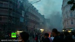 معترضان ضد G20 پلیس هامبورگ برخورد می کنند آتش بازی