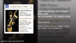 Violin Sonata No. 3 in C Major BWV 1005 arr. for guitar IV. Allegro assai