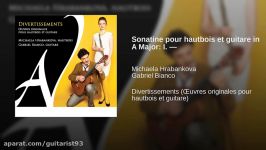 Sonatine pour hautbois et guitare in A Major I