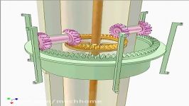 Transmission between two coaxial shafts separated by a tube 1