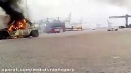 Reachstacker on fire