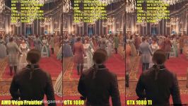 Assassins Creed Unity AMD Vega Frontier Edition Vs GTX 1080 TI GTX 1080 Frame Rate Comparison