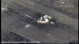 بمباران هوایی دقیق انبار مهمات سلاح داعش