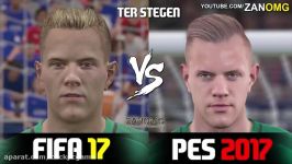 FIFA 17 vs PES 2017 FC Barcelona Players Faces Comparison  HD 1080p