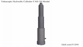 Telescopic Hydraulic Cylinder CAD Solid 3D Model