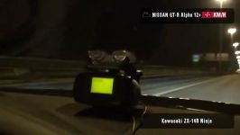 Kawasaki ZX 14R Vs Nissan GT R AMS Alpha 12