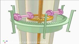 Transmission between two coaxial shafts separated by a tube 1