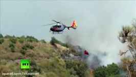 Volcano fire Birds eye view of notorious Vesuvius blaze