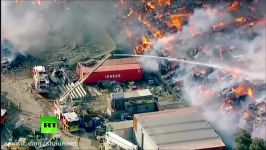 More than 100 homes evacuated due to massive fire at paper recycling plant