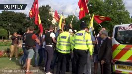 Turkish party meeting turns into scuffles Erdogan supporters brawl with pro Kurdish group in London