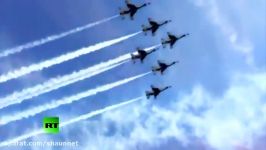 US Air Force Thunderbirds fly the Parisian skies