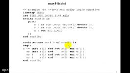 Lesson 19  VHDL Example 7 4 to 1 MUX  port map statement