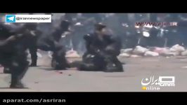 آتش گرفتن مأمور پلیس ونزوئلا در جریان درگیری مخالفان