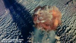 Aerial view of an atomic bomb explosion