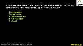 Effect of length of pendulum on time period and find g