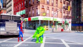 Hulk and Spider Man ride on cars and a motorcycle Funny and interesting cartoons for kids