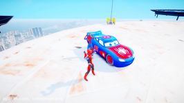 Spider Man Spider Man rides on the car Makvin Racing on wheelbarrows Cartoons for Kids
