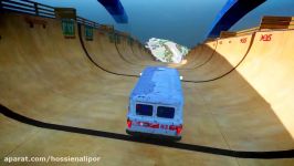 Funny cartoons Spider Man with your friends staged a race on machines ambulance