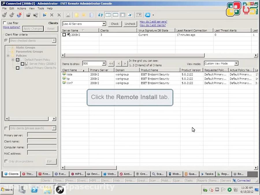 آموزش نصب آنتی ویروس ESET به صورت Remote بر روی Client
