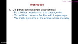 ریدینگ آیلتس matching paragraph headings