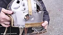 تست تپانچه بر روی کلاهخود فولادی قرون وسطی