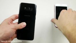 تست مقاومت هنگام افتادن Samsung Galaxy S8 vs iPhone 7