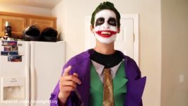 Bad Baby Elsa vs Joker  Food Fight  Real Life Superhero Movie