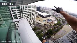 Tired of waiting for elevator Russian daredevil climbs 120 meter skyscraper in Mexico