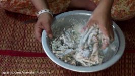 How To Fry Yummy Chicken Feet Eating With Sweet And Sour Sauce  Cambodian Homem