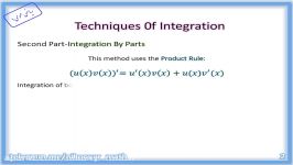 روش انتگرال گیری جزء به جزء به زبان انگلیسی