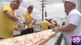 درست کردن بزرگترین پیتزا دنیا درچین برای ثبت رکورد گینس