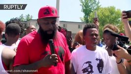 Crowds gather in remembrance of Michael Brown on 3rd anniversary of death