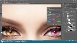 آموزش تغییر رنگ چشم اکشن فوتوشاپ negarpishe.ir