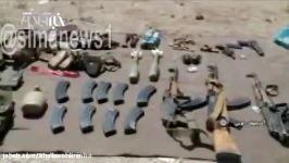 اجساد تجهیزات تیم تروریستی منهدم شده توسط سپاه