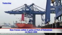 Cranes Wreckage After Crash Collapse at Port of Felixstowe