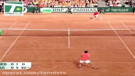 ضربه نهایى Roger Federer در مقابل Haase در مسابقات تنیس