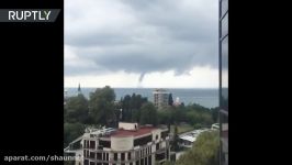 RAW Huge waterspout plows through Black Sea near Sochi