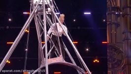 Bello Nock Comedic Daredevil Takes on Wheel of Death  Americas Got Talen