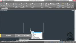 آموزش AutoCAD  آشنایی رسم منحنی بیضی در اتوکد