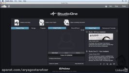 آموزش Studio One  صفحه استارت محیط استودیو وان