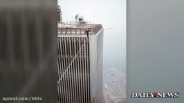 Philippe Petit Walks a Tightrope Between the Twin Towers in 1974