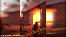 آتش سوزی گسترده چندین انبار در جنوب تهران