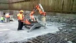 Robotic Demolition Machine Demolishing Concrete Slab  Dishmaan.com