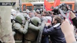 Battleground Santiago Students clash with riot police in Chile